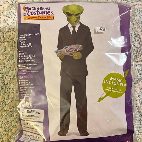 “ALIEN AGENT” COSTUME•INCLUDES EVERYTHING ON PACKAGE•GREAT COSTUME•LIKE NEW - Picture 1 of 7